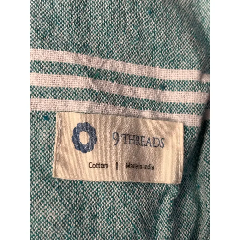 9 Threads Turkish Cotton Beach Towel Aqua White Tassel Fringe Peshtemal Summer